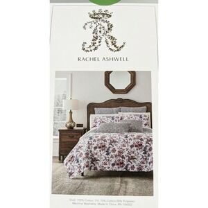 New Rachel Ashwell Queen Full Slub Quilt Shabby Chic Floral Cotton Reversable